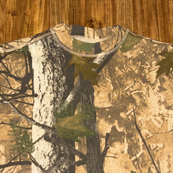 Fleece Factory men’s medium shirt sweatshirt short sleeve camo brown green nwot - Picture 2 of 7